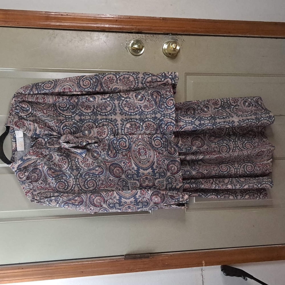 CG Career Guild Vintage 70s Pussybow Blouse & Skirt Secretary Set Plus Size